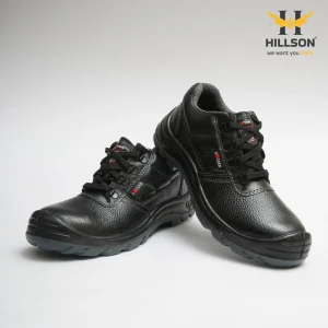 Hillson Soccer safety shoes black leather steel toe