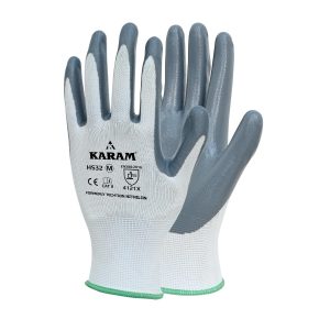 KARAM HS32 safety gloves white nitrile coated