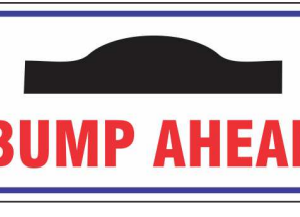 Bump Ahead Warning Sign with black road-bump symbol by Safe Cure