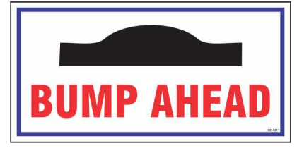 Bump Ahead Warning Sign with black road-bump symbol by Safe Cure