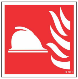 Red fire point symbol sign with a white fire-point pictogram by Safe Cure