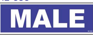 Male Toilet Sign Board by Safe Cure with white text on blue background