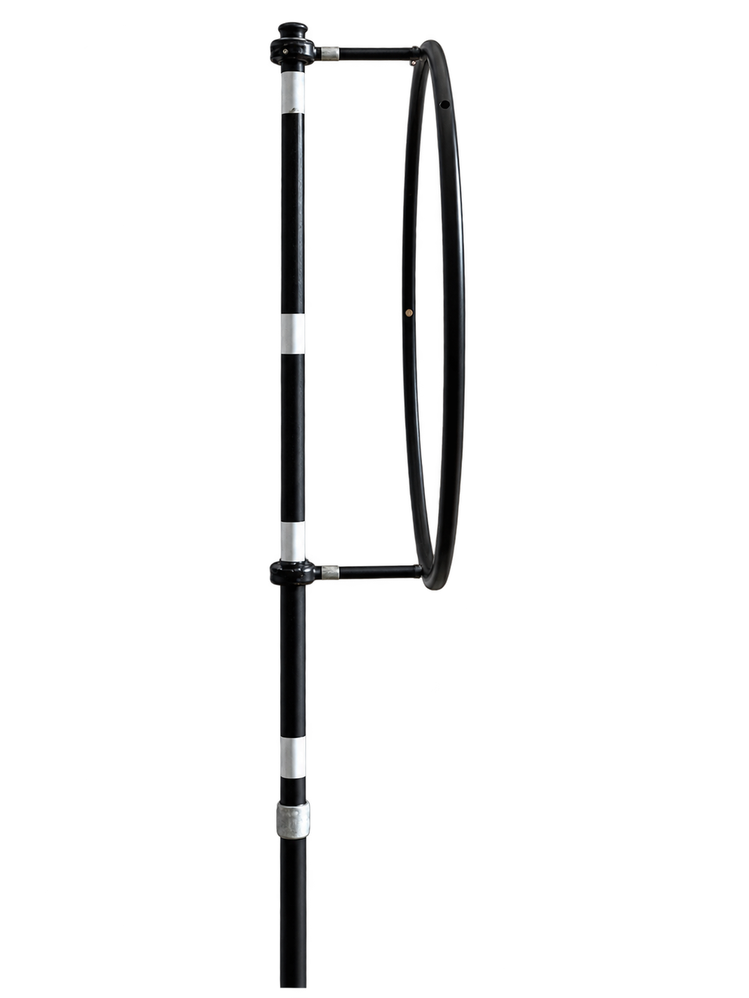 Detail view of Safe Cure MS windsock stand with black painted finish