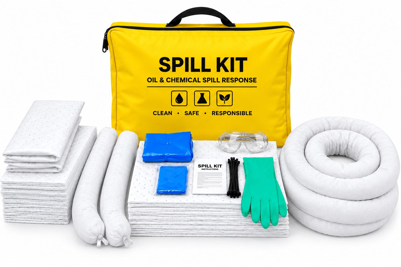 Safe Cure oil spill kit mat bag available in 10 to 50 litre sizes