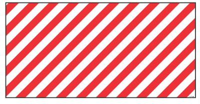 Red and white diagonal Hazard Stripe Sign by Safe Cure