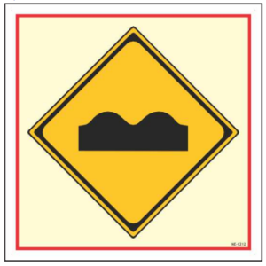 Yellow diamond Speed Bump Warning Symbol Sign by Safe Cure