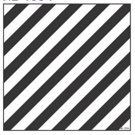 Square black and white diagonal Hazard Stripe Sign by Safe Cure