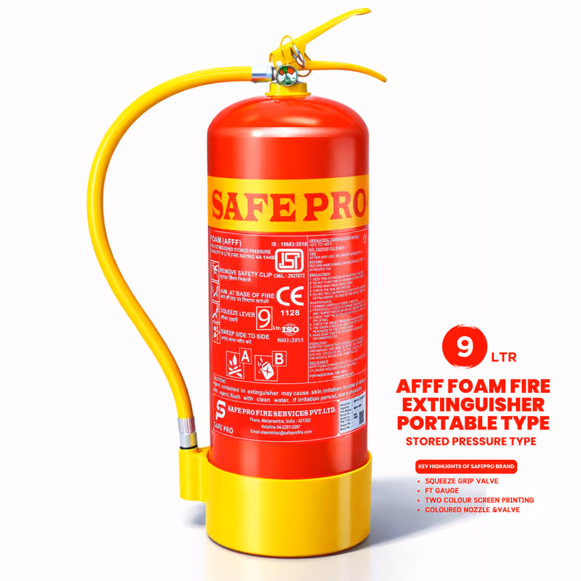 Safe Pro 9 Litre Mechanical Foam Fire Extinguisher with AFFF foam